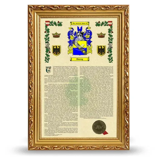 Herceg Armorial History Framed - Gold