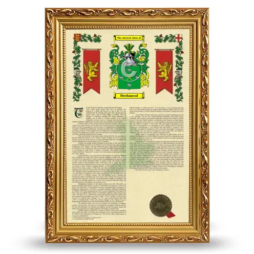 Herdsmend Armorial History Framed - Gold