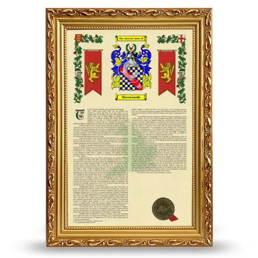Herewearde Armorial History Framed - Gold