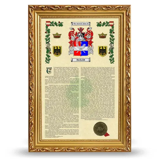 Herholdt Armorial History Framed - Gold