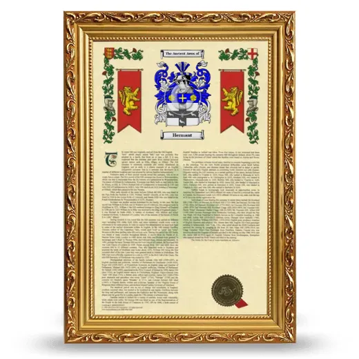 Hermant Armorial History Framed - Gold