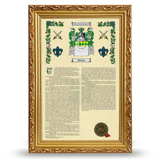 Hermes Armorial History Framed - Gold