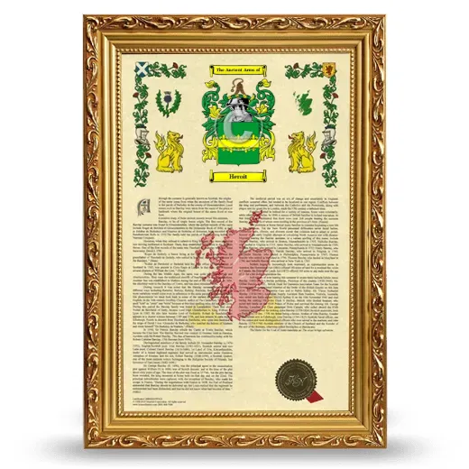 Heroit Armorial History Framed - Gold