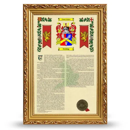 Hesking Armorial History Framed - Gold