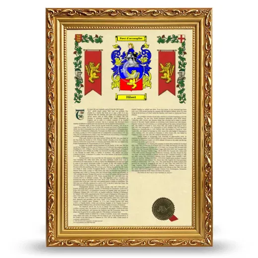 Hibert Armorial History Framed - Gold