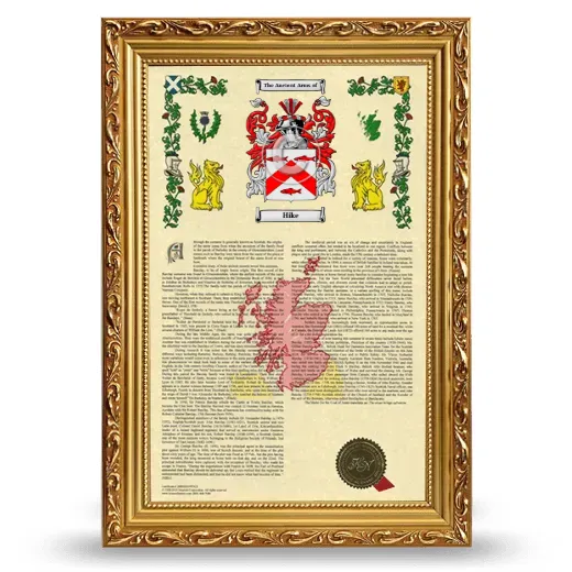 Hike Armorial History Framed - Gold