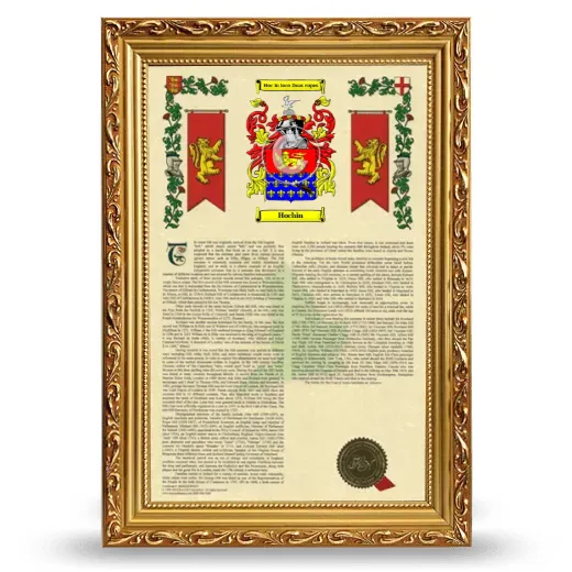 Hochin Armorial History Framed - Gold