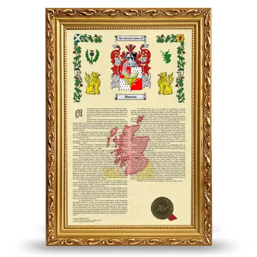 Hoeson Armorial History Framed - Gold