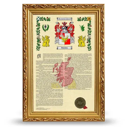 Hoesten Armorial History Framed - Gold