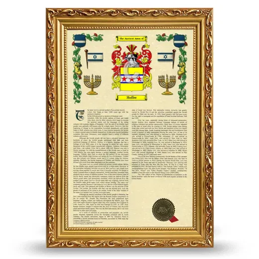 Hoffer Armorial History Framed - Gold