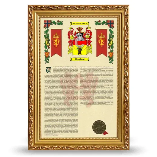 Hoogland Armorial History Framed - Gold