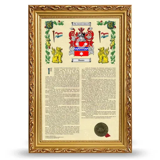 Hoorn Armorial History Framed - Gold