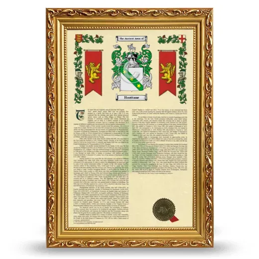 Hoottane Armorial History Framed - Gold