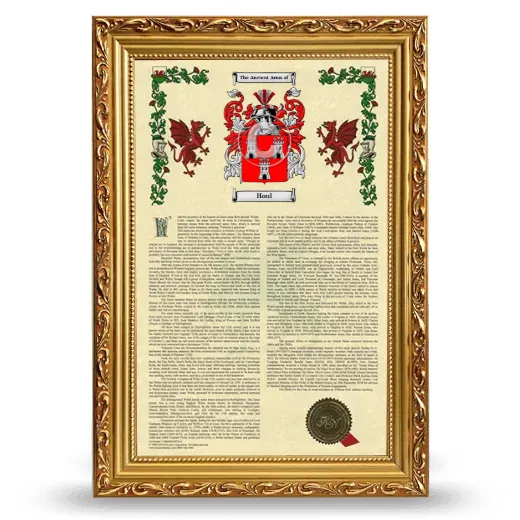 Houl Armorial History Framed - Gold
