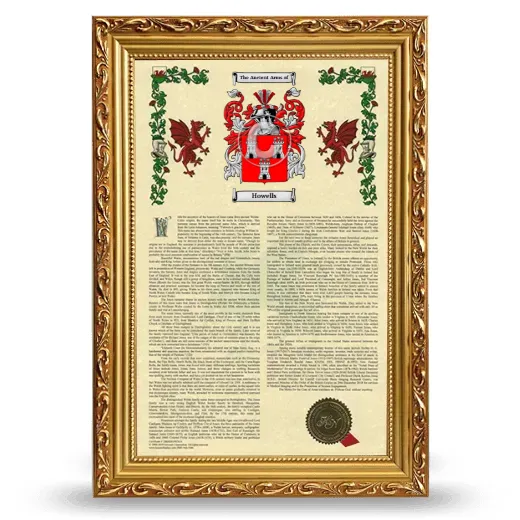 Howells Armorial History Framed - Gold