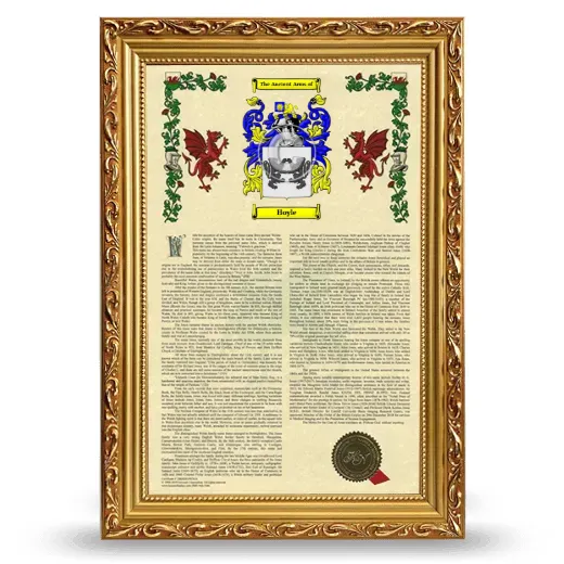 Hoyle Armorial History Framed - Gold
