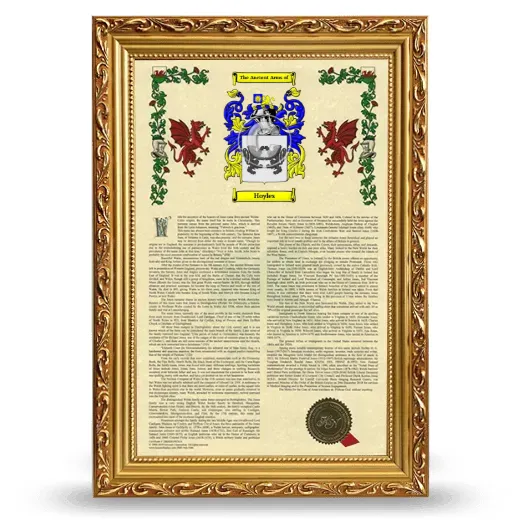 Hoyles Armorial History Framed - Gold