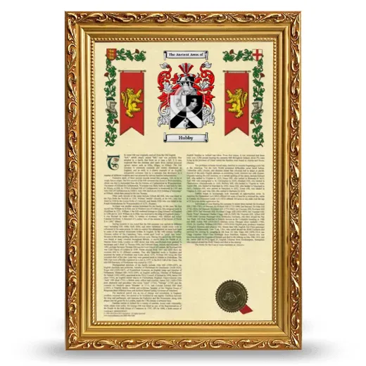 Hubby Armorial History Framed - Gold