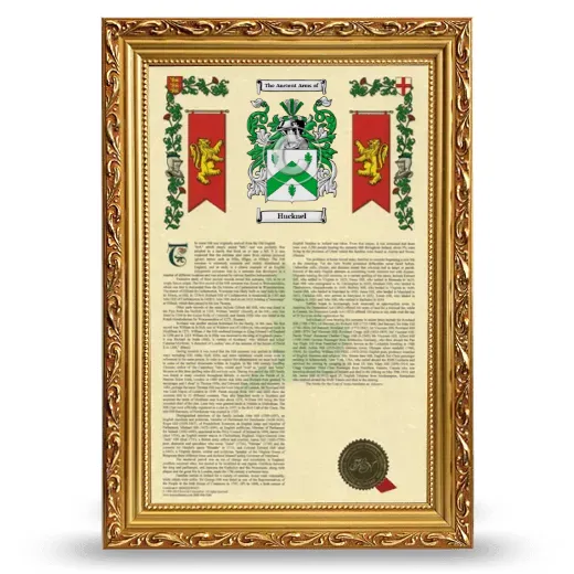 Hucknel Armorial History Framed - Gold
