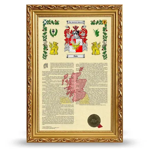 Huis Armorial History Framed - Gold