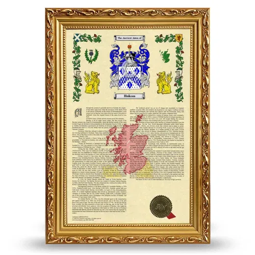 Hukom Armorial History Framed - Gold