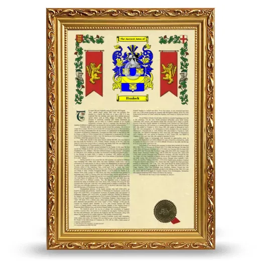 Hunlock Armorial History Framed - Gold