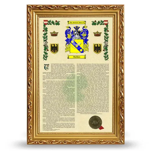 Hurban Armorial History Framed - Gold