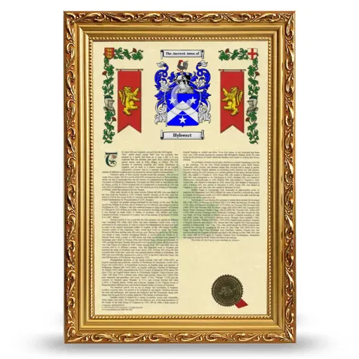 Hyleeart Armorial History Framed - Gold