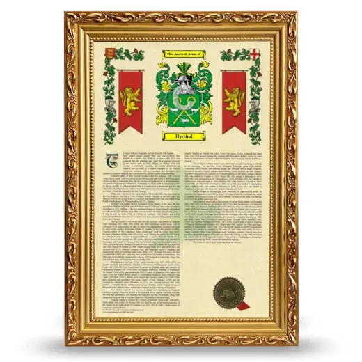 Hyrtind Armorial History Framed - Gold