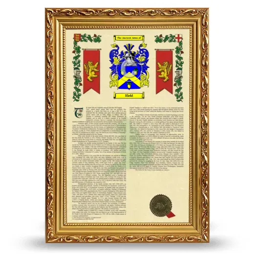Ifield Armorial History Framed - Gold