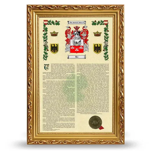 Iko Armorial History Framed - Gold