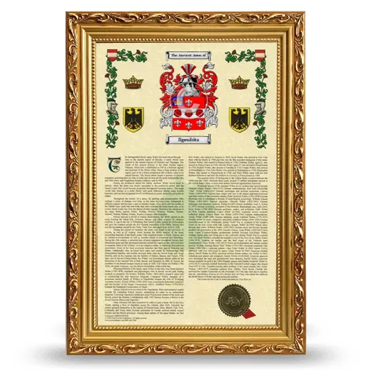 Ilgenfritz Armorial History Framed - Gold