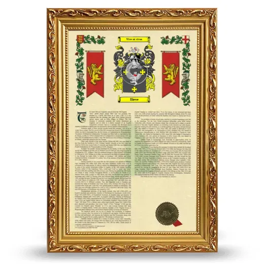 Ilieve Armorial History Framed - Gold