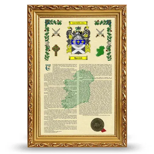 Ilpatrick Armorial History Framed - Gold