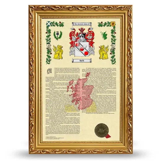 Inch Armorial History Framed - Gold
