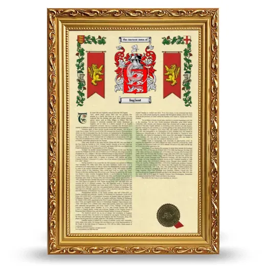 Inglant Armorial History Framed - Gold