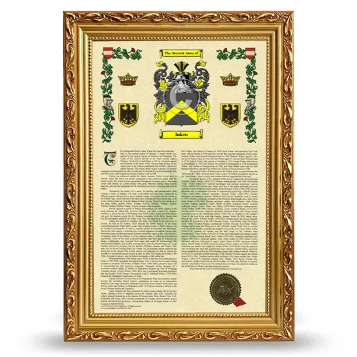 Inken Armorial History Framed - Gold