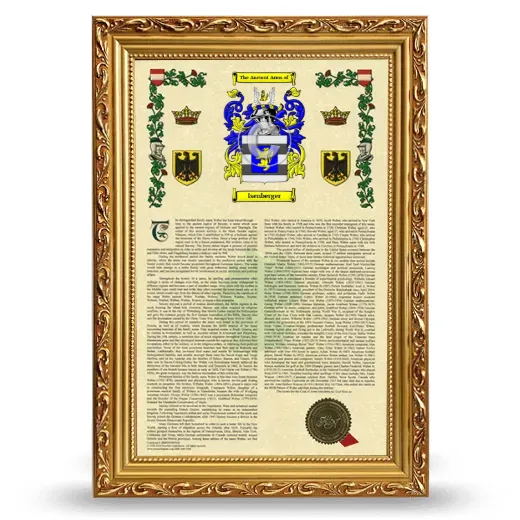 Isenberger Armorial History Framed - Gold