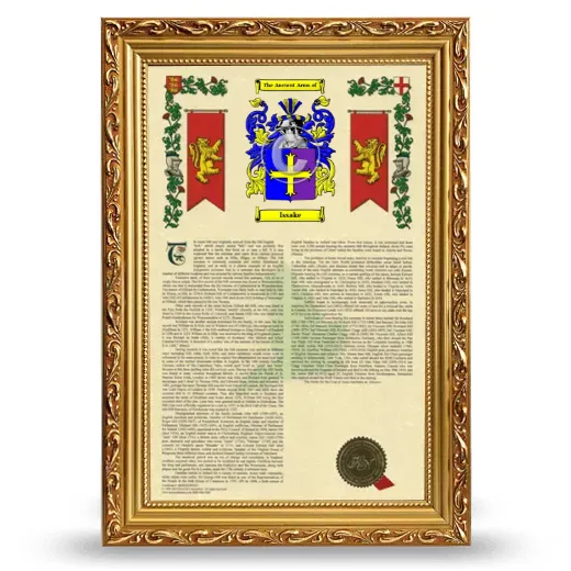 Issake Armorial History Framed - Gold