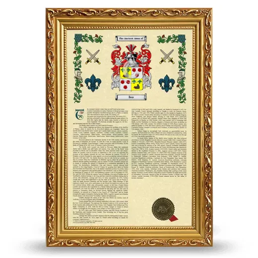 Ivo Armorial History Framed - Gold