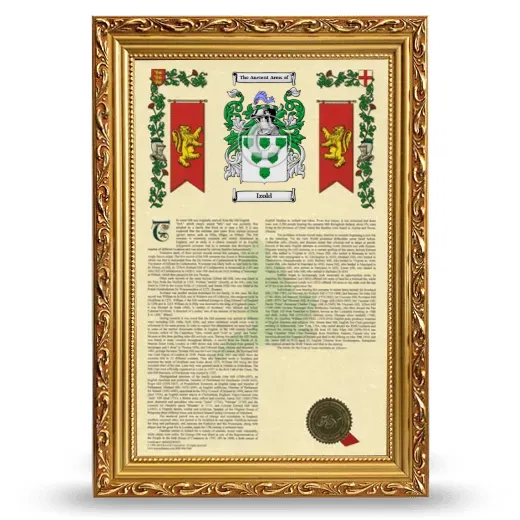 Izold Armorial History Framed - Gold