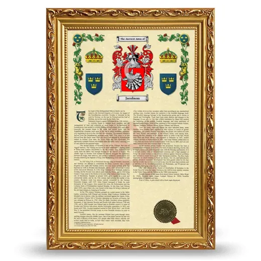Jacobson Armorial History Framed - Gold