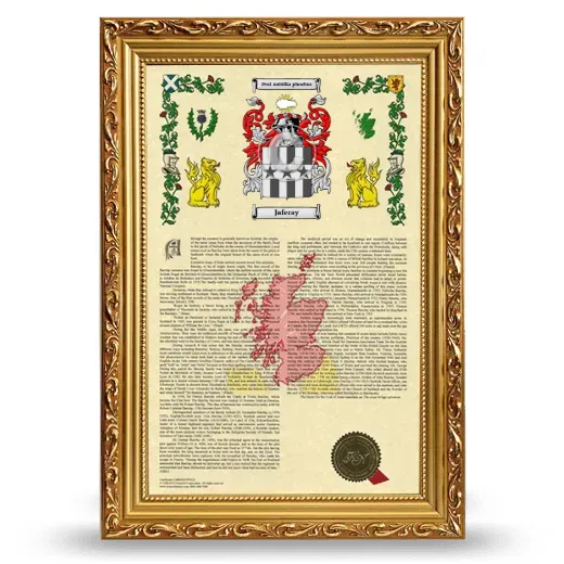 Jaferay Armorial History Framed - Gold
