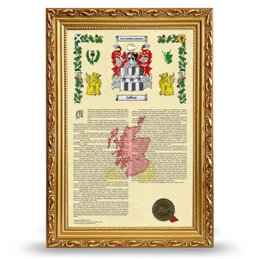 Jaffrey Armorial History Framed - Gold