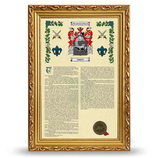 Jamati Armorial History Framed - Gold