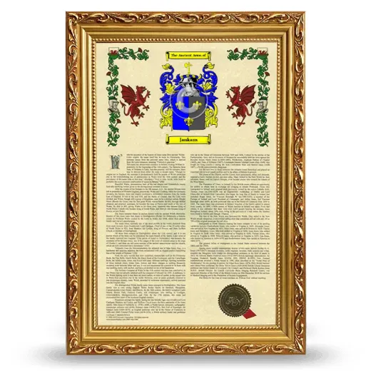 Jankans Armorial History Framed - Gold