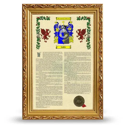 Jankin Armorial History Framed - Gold