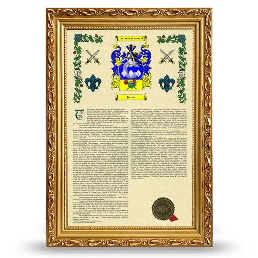 Janon Armorial History Framed - Gold