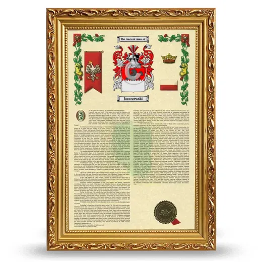 Jaraczewski Armorial History Framed - Gold