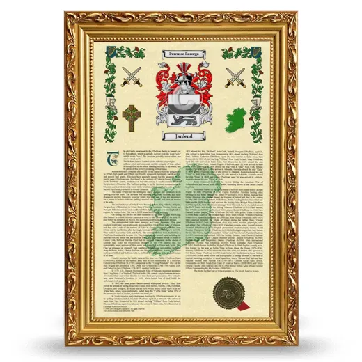 Jardend Armorial History Framed - Gold